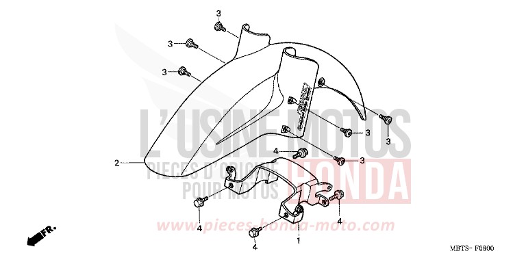 AILE AVANT de Varadero ABS MUTE BLACK METALLIC (NH359) 2006